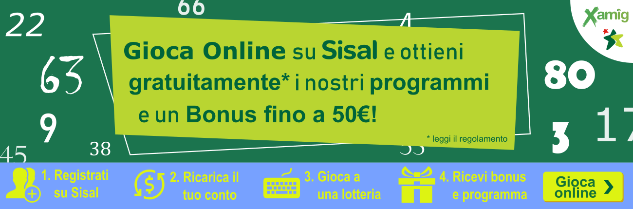 Promozione gioco online Sisal e programmi Xamig