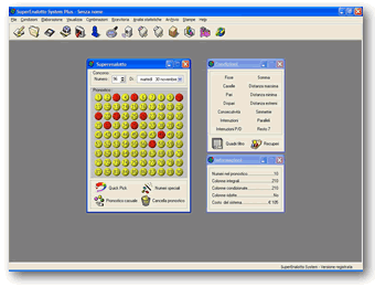 Finestra principale SuperEnalotto System Plus 1.1